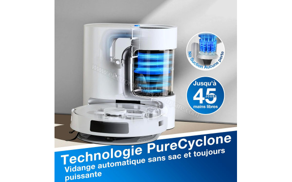 ECOVACS DEEBOT N20 PLUS Blanc - Technologie PureCyclone