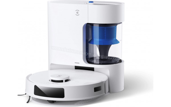 ECOVACS DEEBOT N20 PRO PLUS Blanc - Vue de 3/4 droite sur la base de chargement