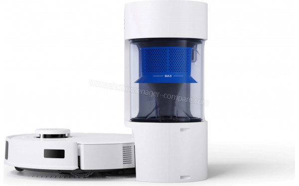 ECOVACS DEEBOT N20 PRO PLUS Blanc - Vue de profil sur la base de chargement