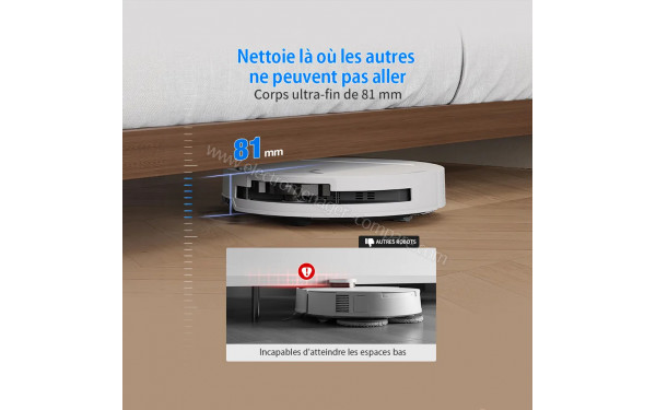 ECOVACS DEEBOT T50 OMNI Gen3 Blanc - Dimensions