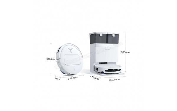 ECOVACS DEEBOT T50 OMNI Gen3 Blanc - Dimensions