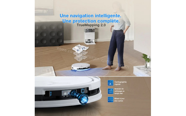 ECOVACS DEEBOT T50 OMNI Gen3 Blanc - TrueMapping 2.0