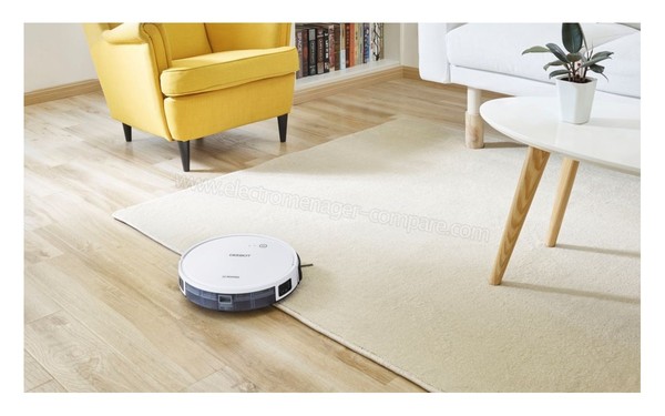 ECOVACS DEEBOT 600 - Nettoyage sur tapis  (cr&eacute;dit : Boulanger)
