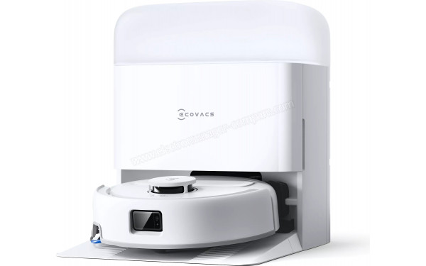 ECOVACS DEEBOT Mini 2 - Vue de 3/4 droite sur la base de chargement