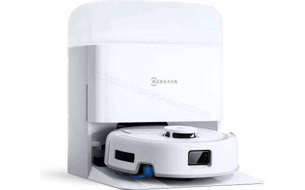 ECOVACS DEEBOT Mini 2 - Vue de 3/4 gauche sur la base de chargement