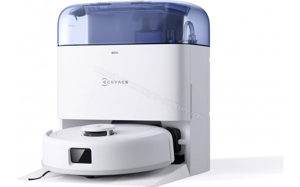 ECOVACS DEEBOT Mini EU Bleu - Vue de 3/4 droite sur la base de chargement