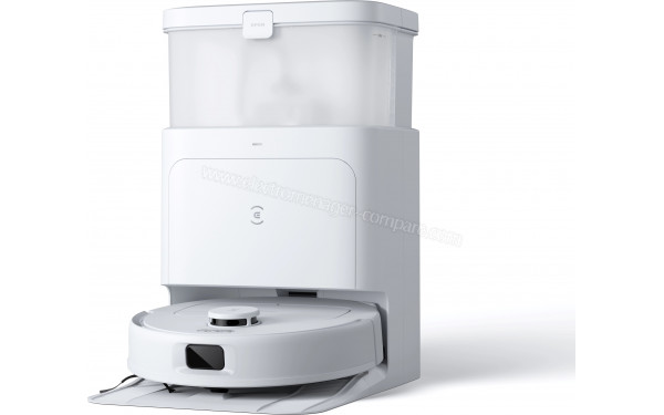 ECOVACS DEEBOT N30 Pro Omni Blanc - Vue de 3/4 droite sur la base de chargement