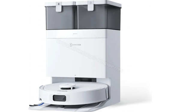 ECOVACS DEEBOT T30C Omni Gen2 Blanc - Vue 3/4 droite sur la station de chargement