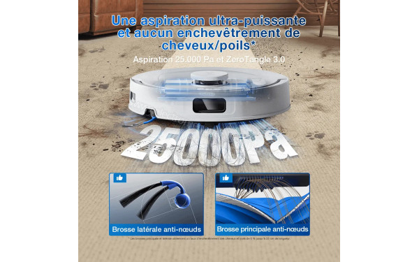 ECOVACS DEEBOT T30C Omni Gen2 Blanc - Puissance d'aspiration