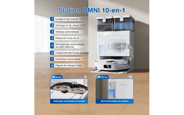 ECOVACS DEEBOT T30C Omni Gen2 Blanc - Station OMNI 10-en-1