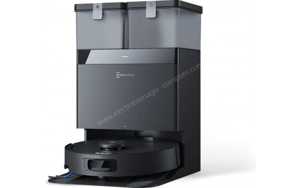 ECOVACS DEEBOT T30C Omni Gen2 Noir - Vue 3/4 droite sur la station de chargement
