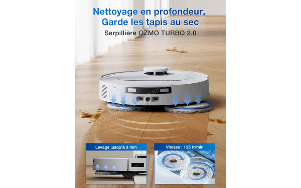 ECOVACS DEEBOT T30C Omni Blanc - Serpilli&egrave;re Ozmo Turbo 2.0