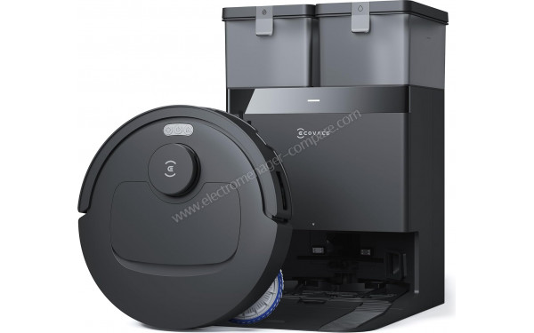 ECOVACS DEEBOT T30C Omni Noir - Vue de dessus avec base de chargement