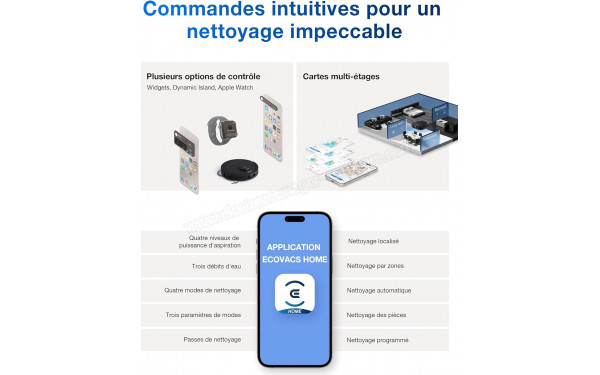 ECOVACS DEEBOT T30C Omni Noir - Commandes intuitives