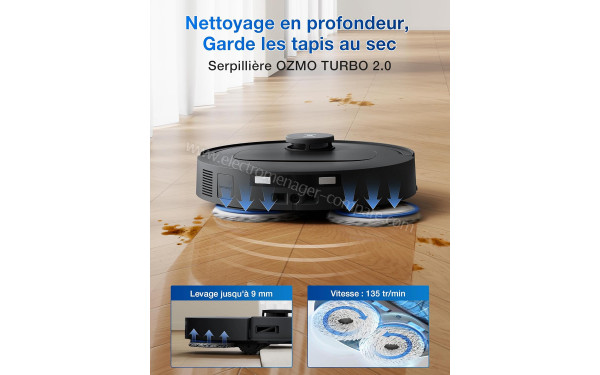 ECOVACS DEEBOT T30C Omni Noir - Serpilli&egrave;re Ozmo Turbo 2.0