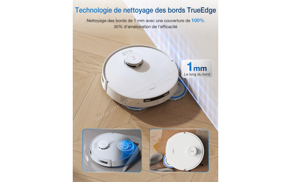 ECOVACS DEEBOT T30C Pro Omni Blanc - Technologie de nettoyage des bords TrueEdge