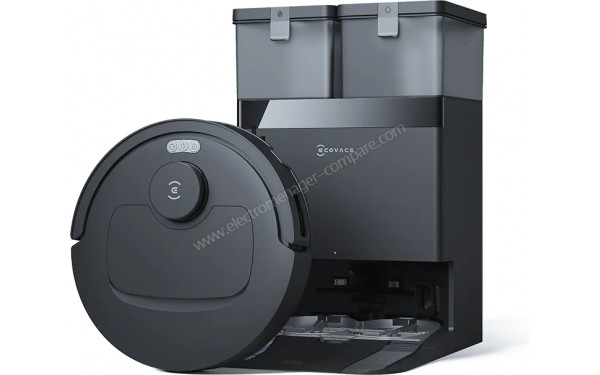 ECOVACS DEEBOT T30e Omni Noir - Vue du dessus avec station de chargement