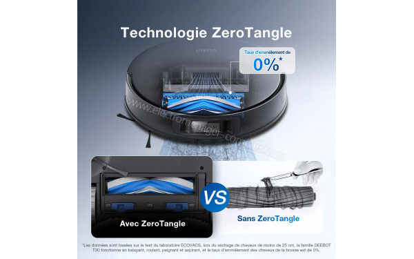 ECOVACS DEEBOT T30S Pro Omni Noir - Technologie ZeroTangle