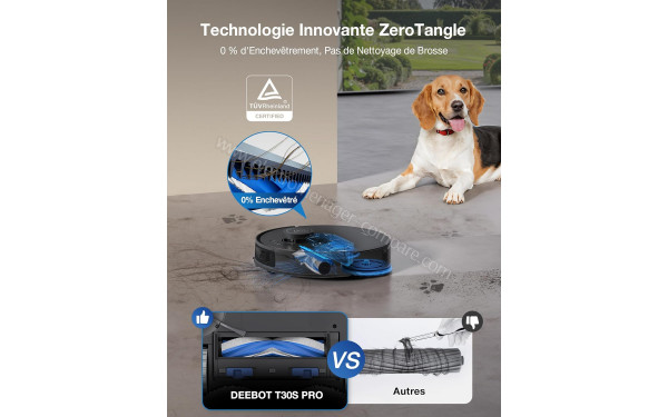 ECOVACS DEEBOT T30S Pro Omni Noir - Technologie ZeroTangle