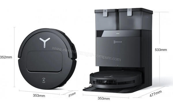 ECOVACS DEEBOT T50 Omni Gen2 Noir - Dimensions