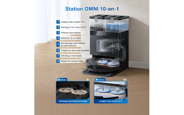 ECOVACS DEEBOT T50 Omni Gen2 Noir - Station OMNI 10-en-1