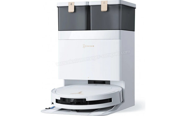 ECOVACS DEEBOT T50 Pro Omni Gen3 Blanc - Vue de 3/4 droite sur la station de chargement