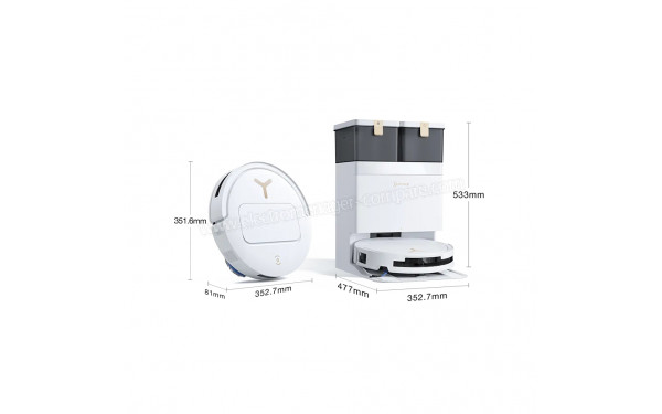ECOVACS DEEBOT T50 Pro Omni Gen3 Blanc - Dimensions