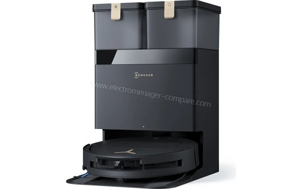 ECOVACS DEEBOT T50 Pro Omni Gen3 Noir - Vue de 3/4 droite sur la station de chargement