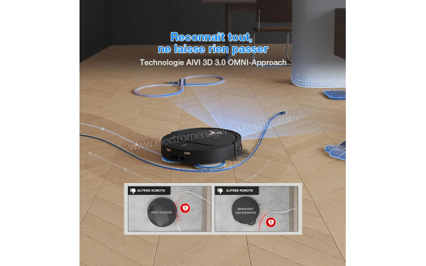ECOVACS DEEBOT T50 Pro Omni Gen3 Noir - Technologie AIVI 3D 3.0 OMNI-Approach