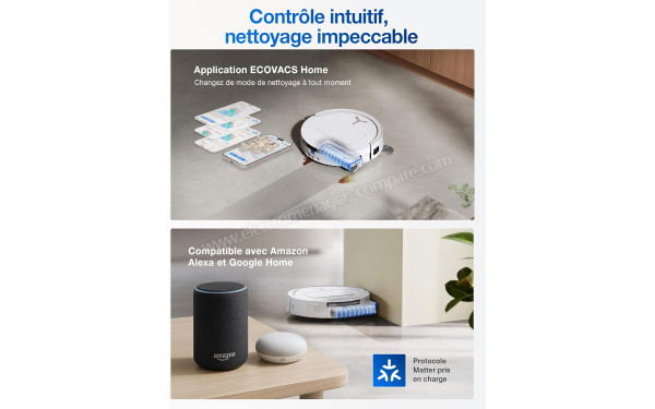 ECOVACS DEEBOT T80 Omni Blanc - Application pour smartphones ou tablettes