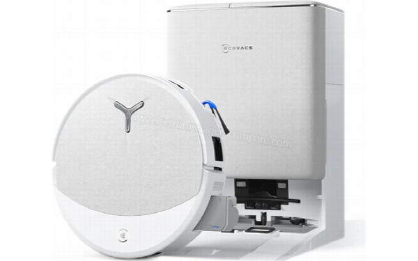 ECOVACS DEEBOT T90 Omni Blanc - Vue de dessu avec station de chargement