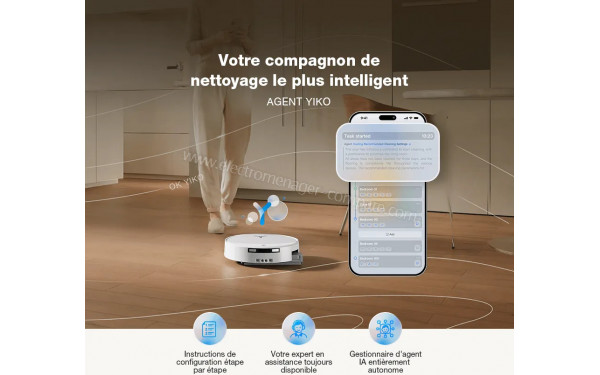 ECOVACS DEEBOT T90 Omni Blanc - Application pour smartphones ou tablettes