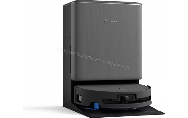 ECOVACS DEEBOT T90 Pro Omni Noir - Vue de 3/4 gauche sur la station de chargement