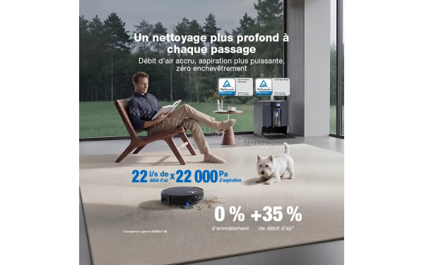 ECOVACS DEEBOT X12 OmniCyclone Noir - Puissance d'aspiration
