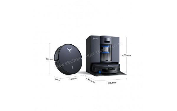 ECOVACS DEEBOT X12 OmniCyclone Noir - Dimensions