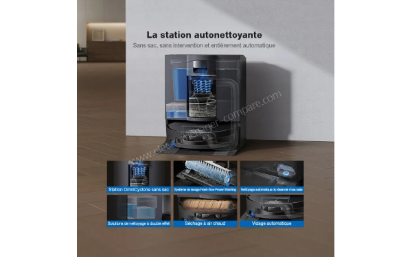 ECOVACS DEEBOT X12 OmniCyclone Noir - Station autonettoyante