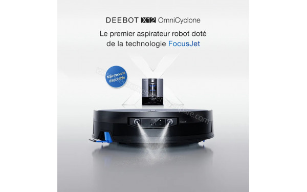 ECOVACS DEEBOT X12 OmniCyclone Noir - Technologie FocusJet