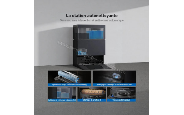 ECOVACS DEEBOT X12 Pro Omni Noir - Station autonettoyante