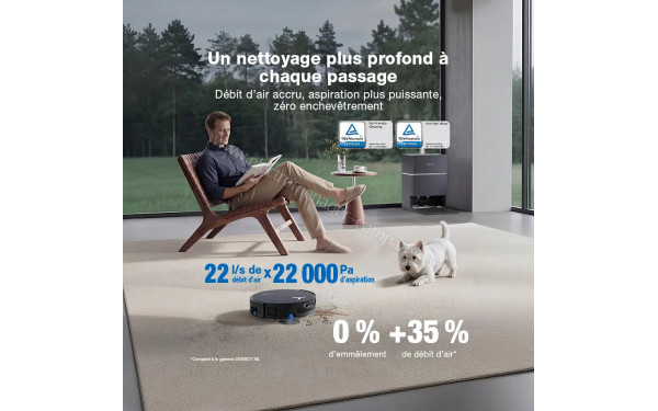 ECOVACS DEEBOT X12 Pro Omni Noir - Puissance d'aspiration