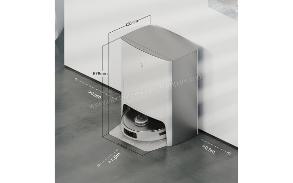 ECOVACS DEEBOT X1 OMNI Blanc - Dimensions