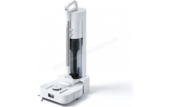 ECOVACS DEEBOT X5 Hybrid - Vue de 3/4 droite sur la base de chargement