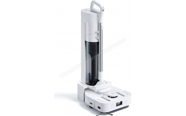 ECOVACS DEEBOT X5 Hybrid - Vue de 3/4 gauche sur la base de chargement