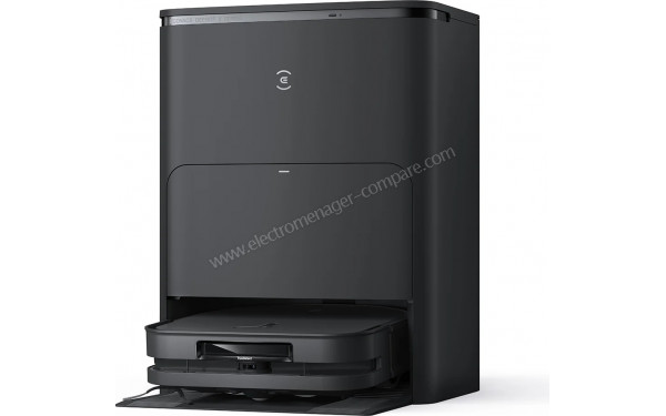 ECOVACS DEEBOT X5 Omni Noir - Vue de 3/4 droite sur la base de chargement