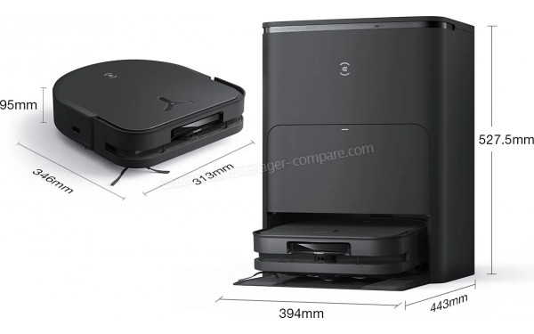 ECOVACS DEEBOT X5 Omni Noir - Dimensions