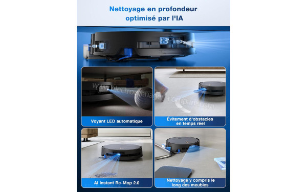 ECOVACS DEEBOT X9 Pro Omni Noir - Nettoyage en profondeur optimis&eacute; par l'IA