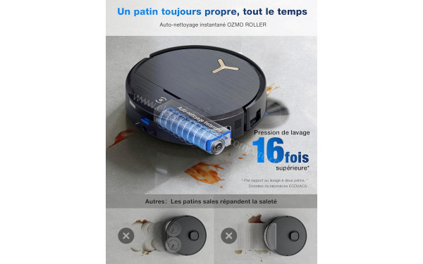 ECOVACS DEEBOT X9 Pro Omni Noir - Auto-nettoyage instantan&eacute; OZMO ROLLER