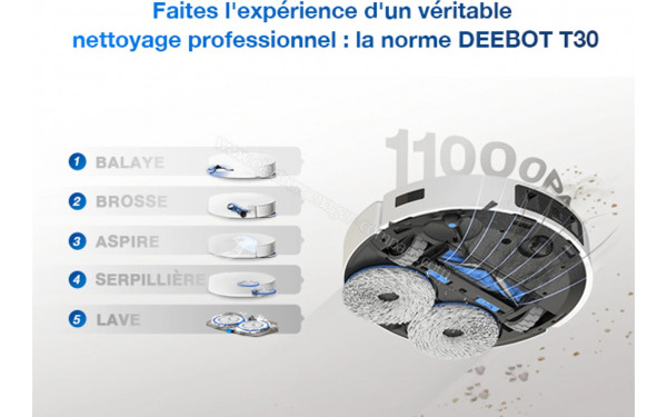 ECOVACS DEEBOT T30 PRO OMNI Blanc - Mise en situation