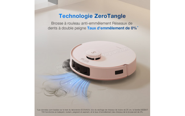 ECOVACS DEEBOT T30 PRO OMNI Rose - Technologie ZeroTangle