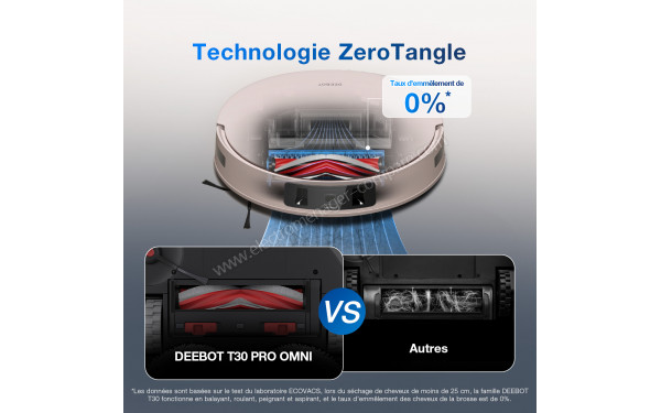 ECOVACS DEEBOT T30 PRO OMNI Rose - Technologie ZeroTangle