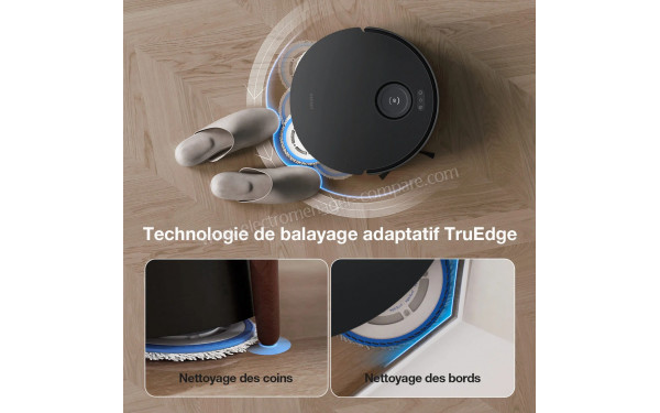 ECOVACS DEEBOT T30S COMBO Complet Noir - Technologie TruEdge